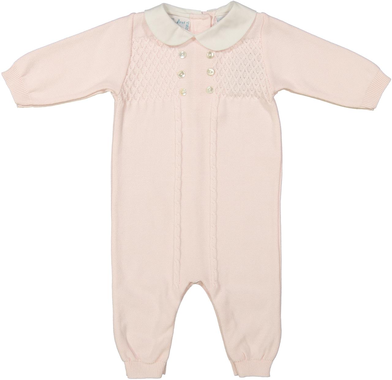 Diamond Lattice Knit Longall Pink