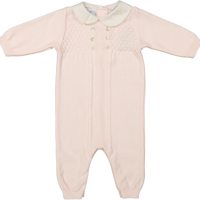 Diamond Lattice Knit Longall Pink
