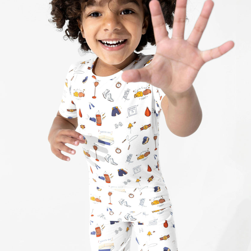 Boxing Bamboo Kids Pajama Short Set