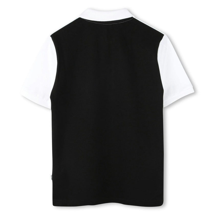 White & Black Logo Polo Shirt