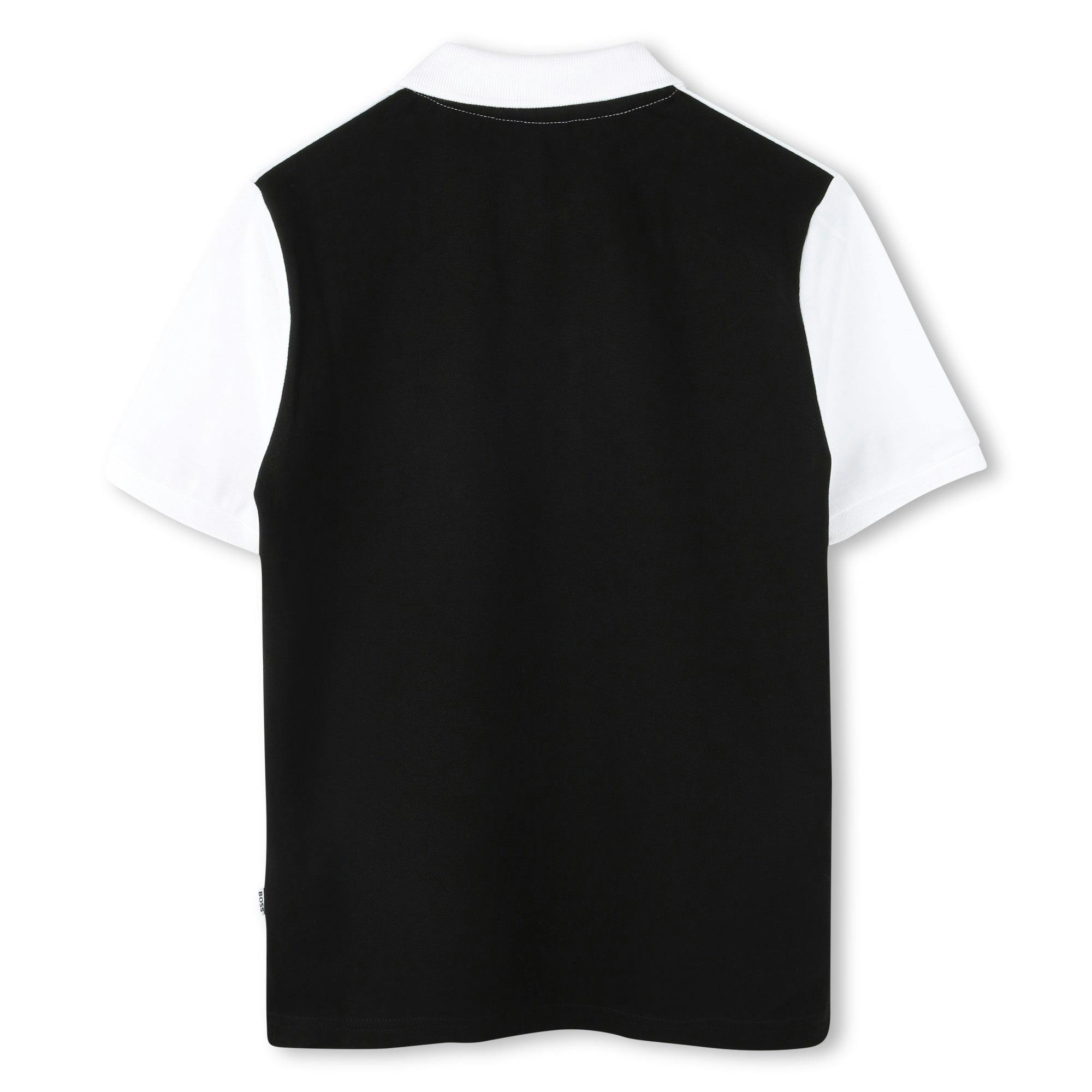 White & Black Logo Polo Shirt