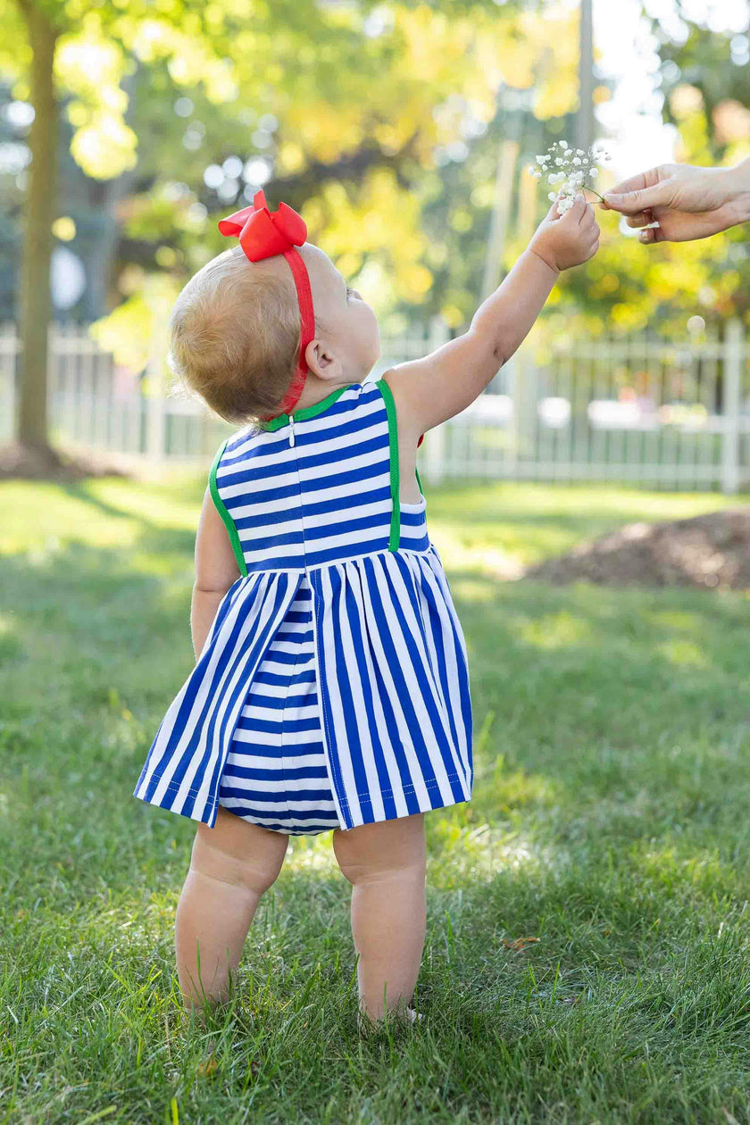 Stripe Knit Romper With Tulip