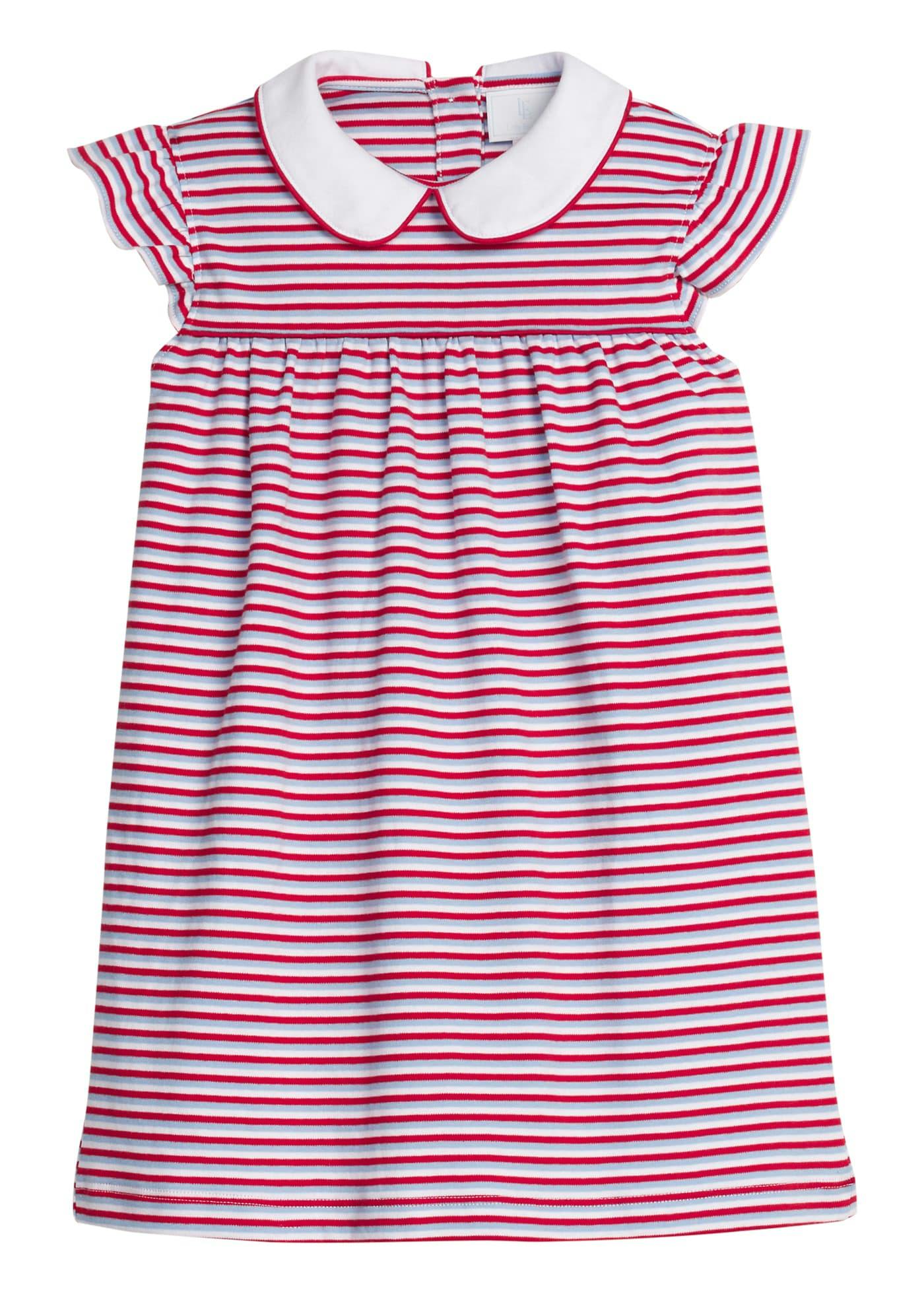 Angel Sleeve Peter Pan Dress - Americana Stripe