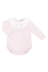Pink Rocking Horse Embroidered Bubble LS