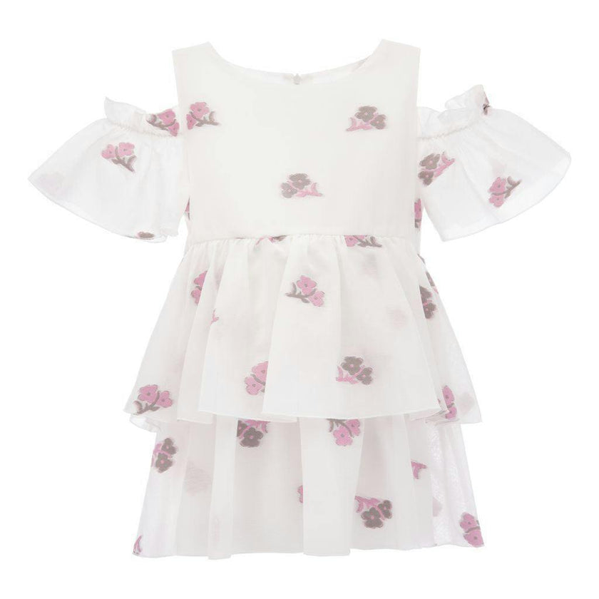 White Rose Overlay Dress