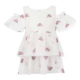 White Rose Overlay Dress