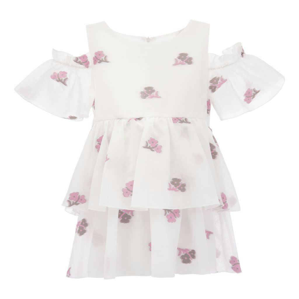 White Rose Overlay Dress