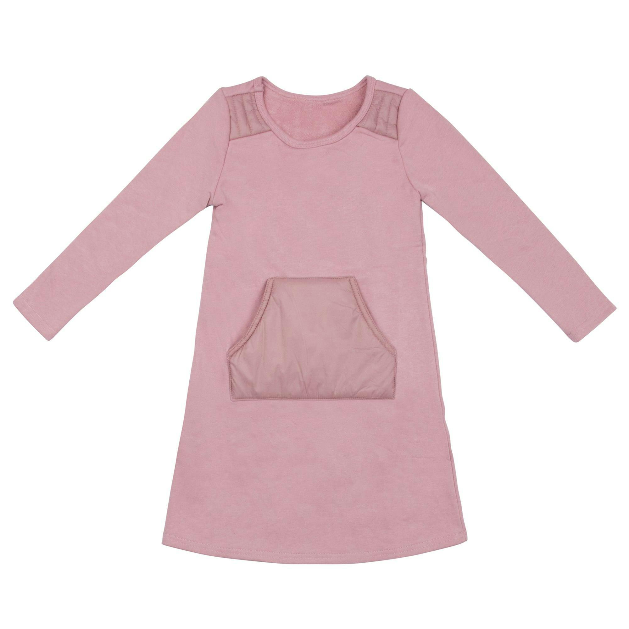 Puffed Pocket Long Sleeve Dress