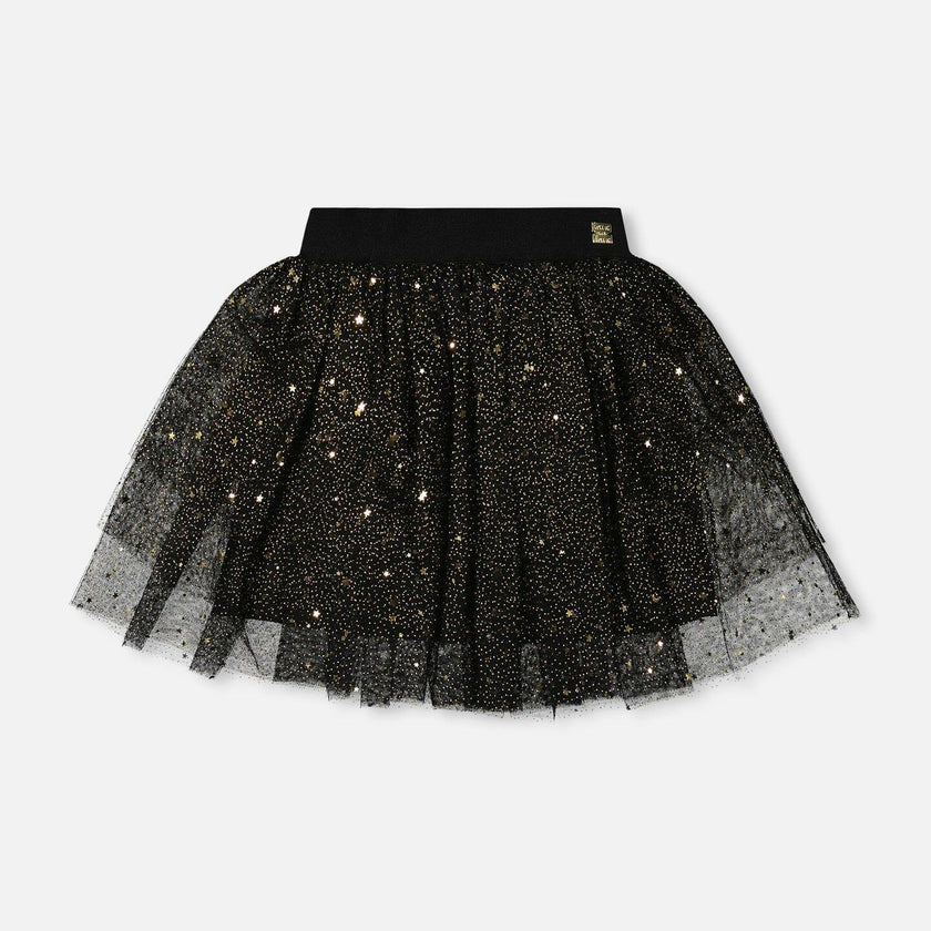 Multi Layer Glittering Mesh Skirt