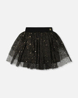 Multi Layer Glittering Mesh Skirt