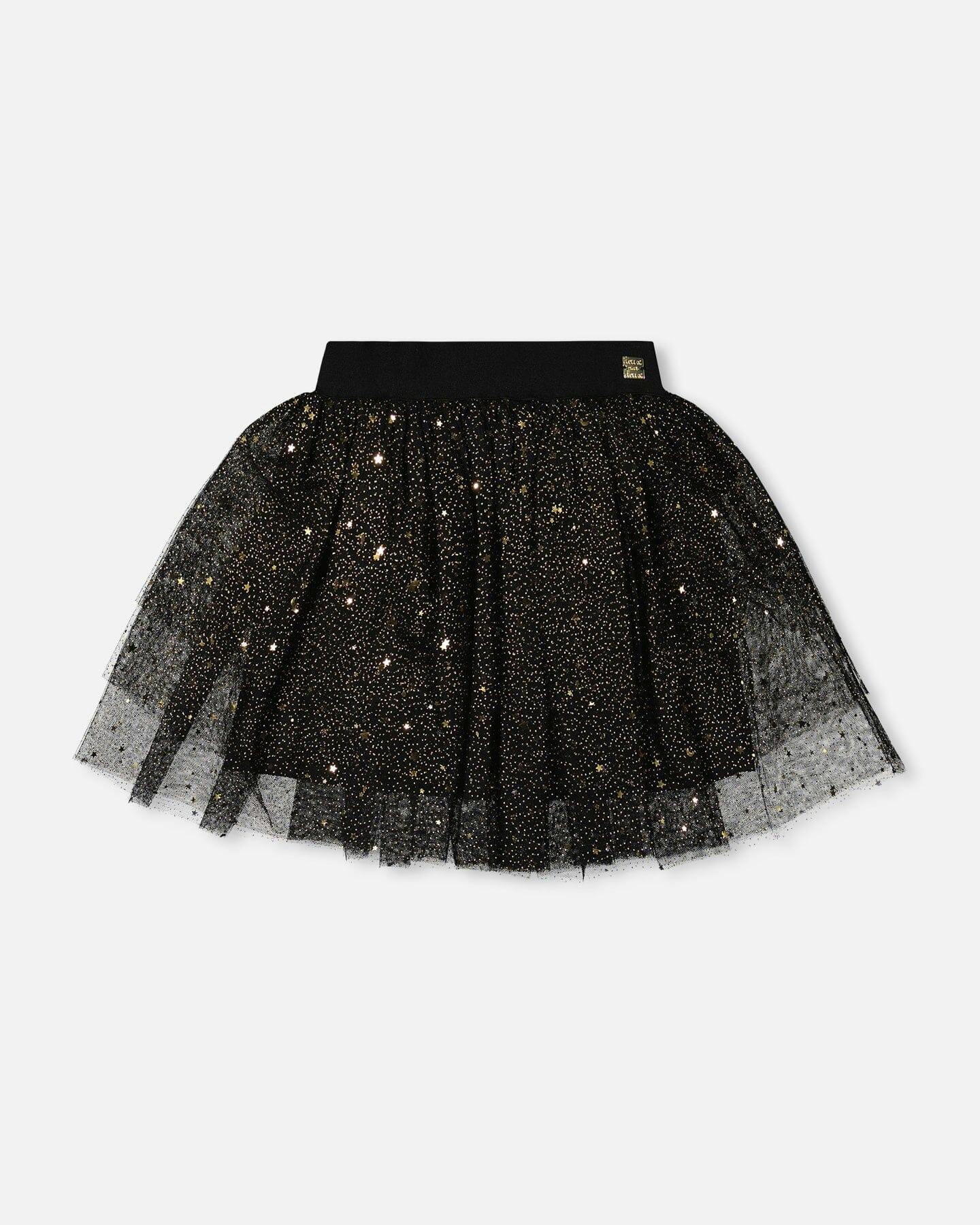 Multi Layer Glittering Mesh Skirt