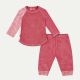 Garment Dyed Marble Slub Rib 3/4 Sleeve Raglan Tee + Jogger Set