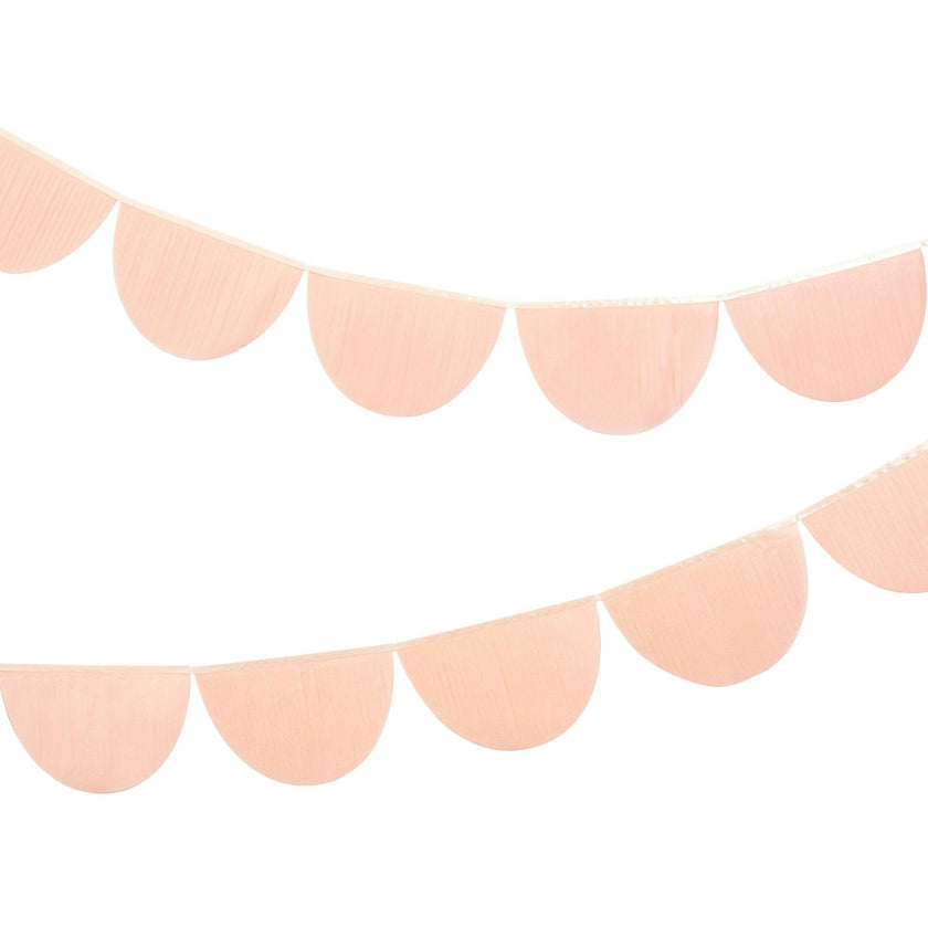 Peach Tissue Paper Scallop Garland Set