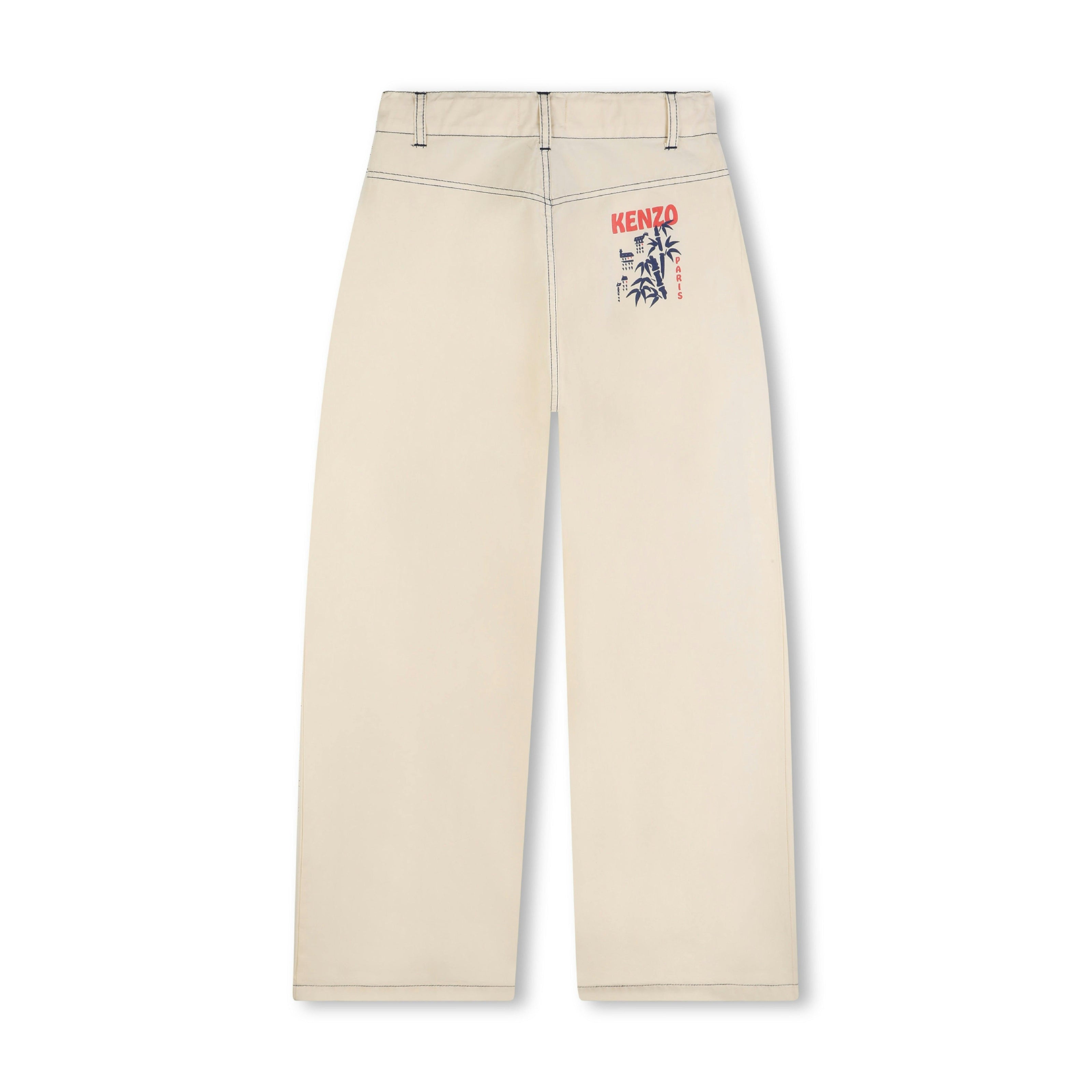 Beige Wide-Leg Kenzo Pants