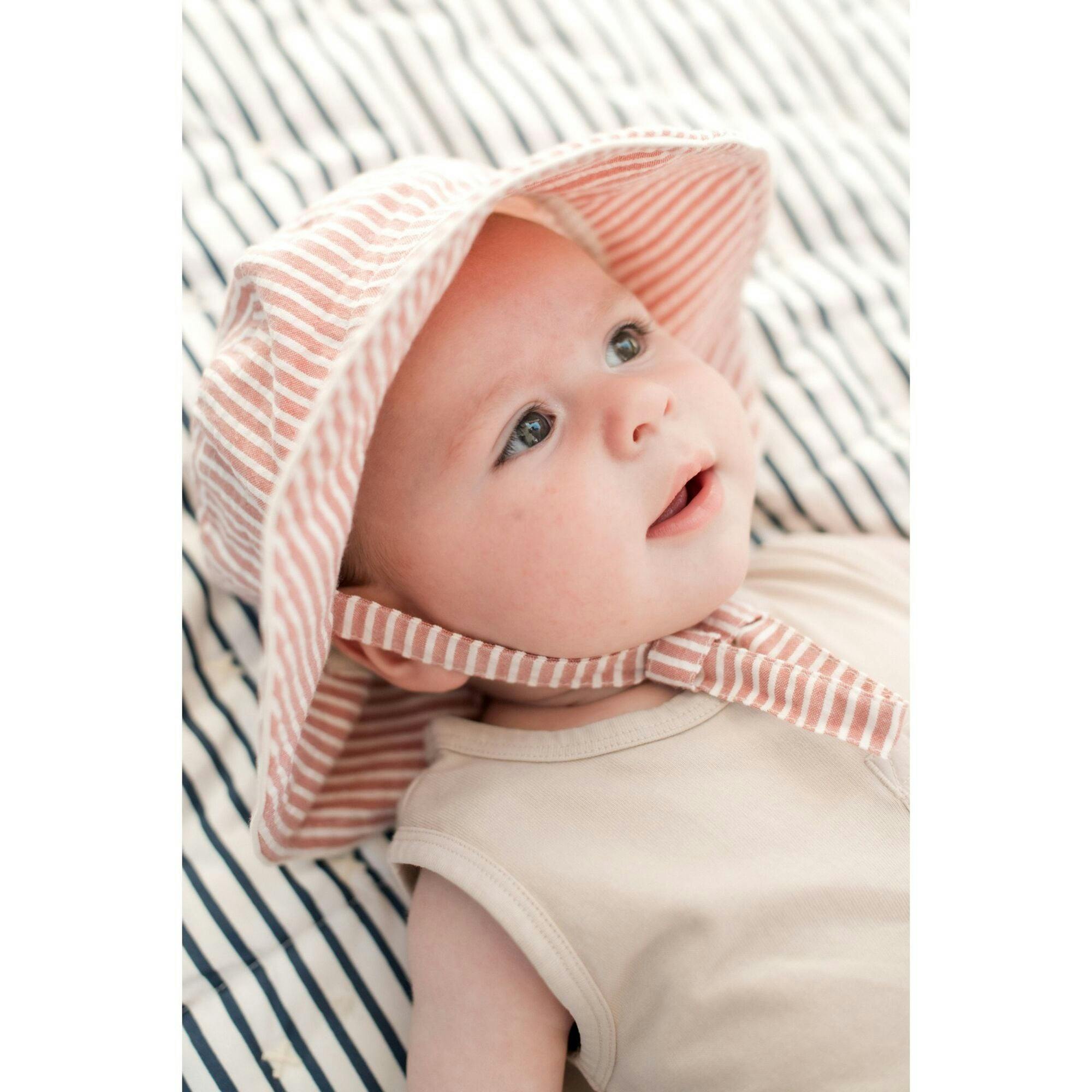 Seersucker Bucket Hat, Red