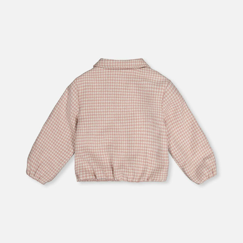 Bomber Jacket Pink Houndstooth