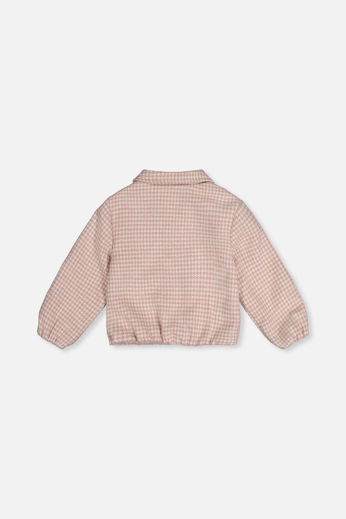 Bomber Jacket Pink Houndstooth