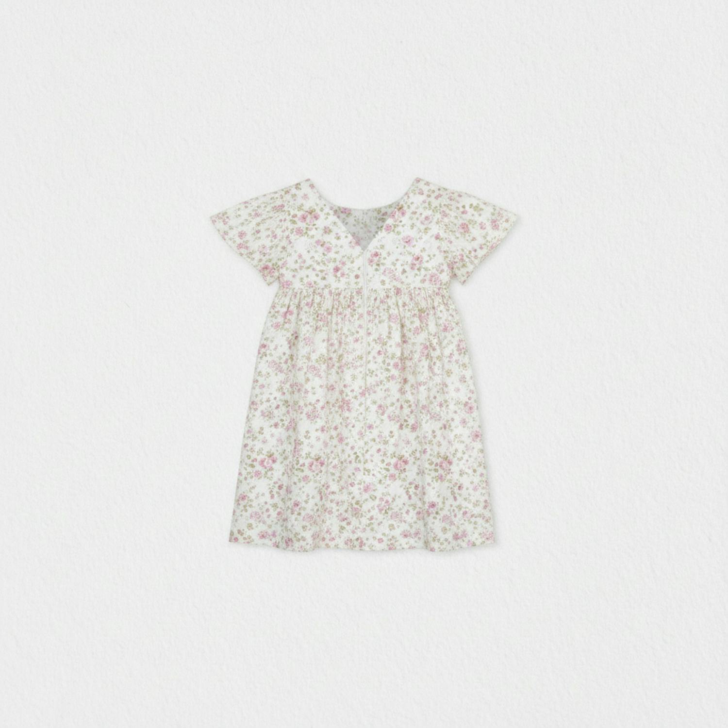 Flora Baby Dress, Flowery Pink