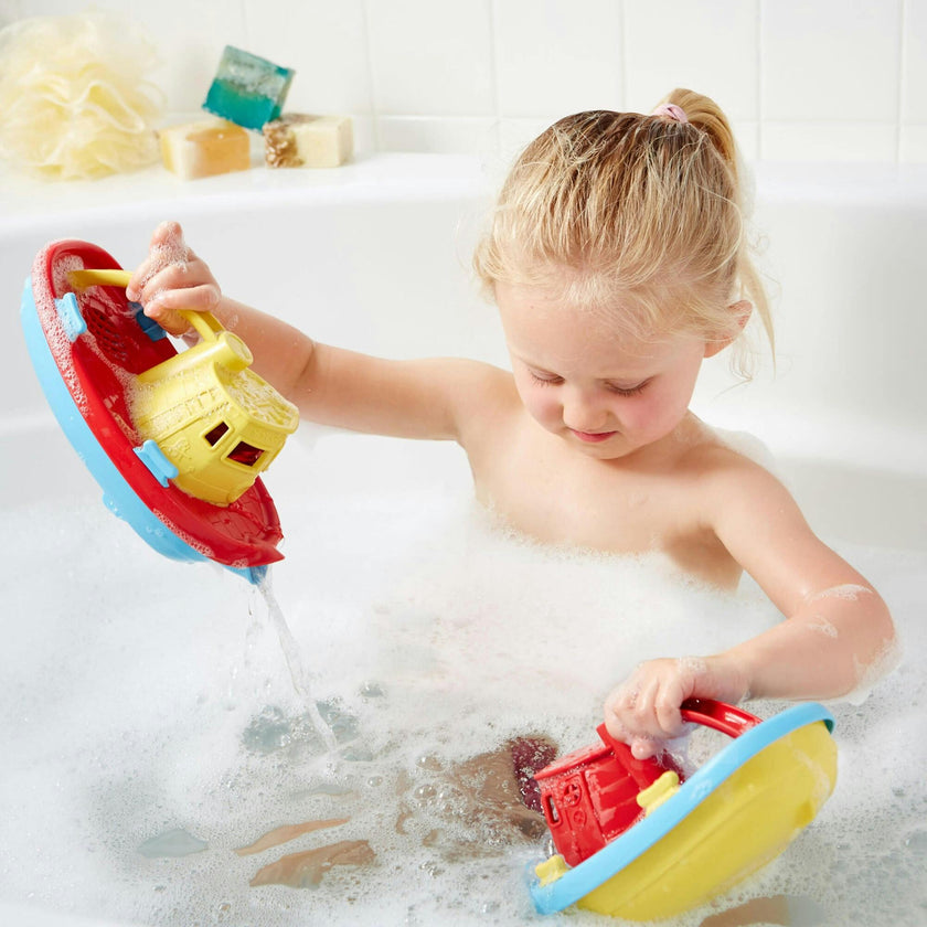 Green Toys: My First Tugboat - Yellow Top Bathtime Play Toy
