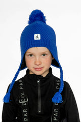 Winter Peruvian Knit Hat with Pompom Royal Blue