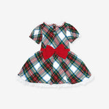 Portia Plaid Scallop Collar Petticoat Bodysuit Dress
