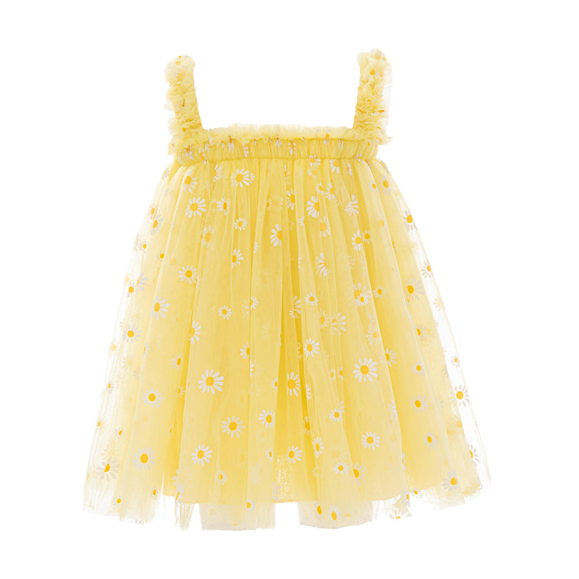 Yellow Solenne Daisy Ruffle Dress