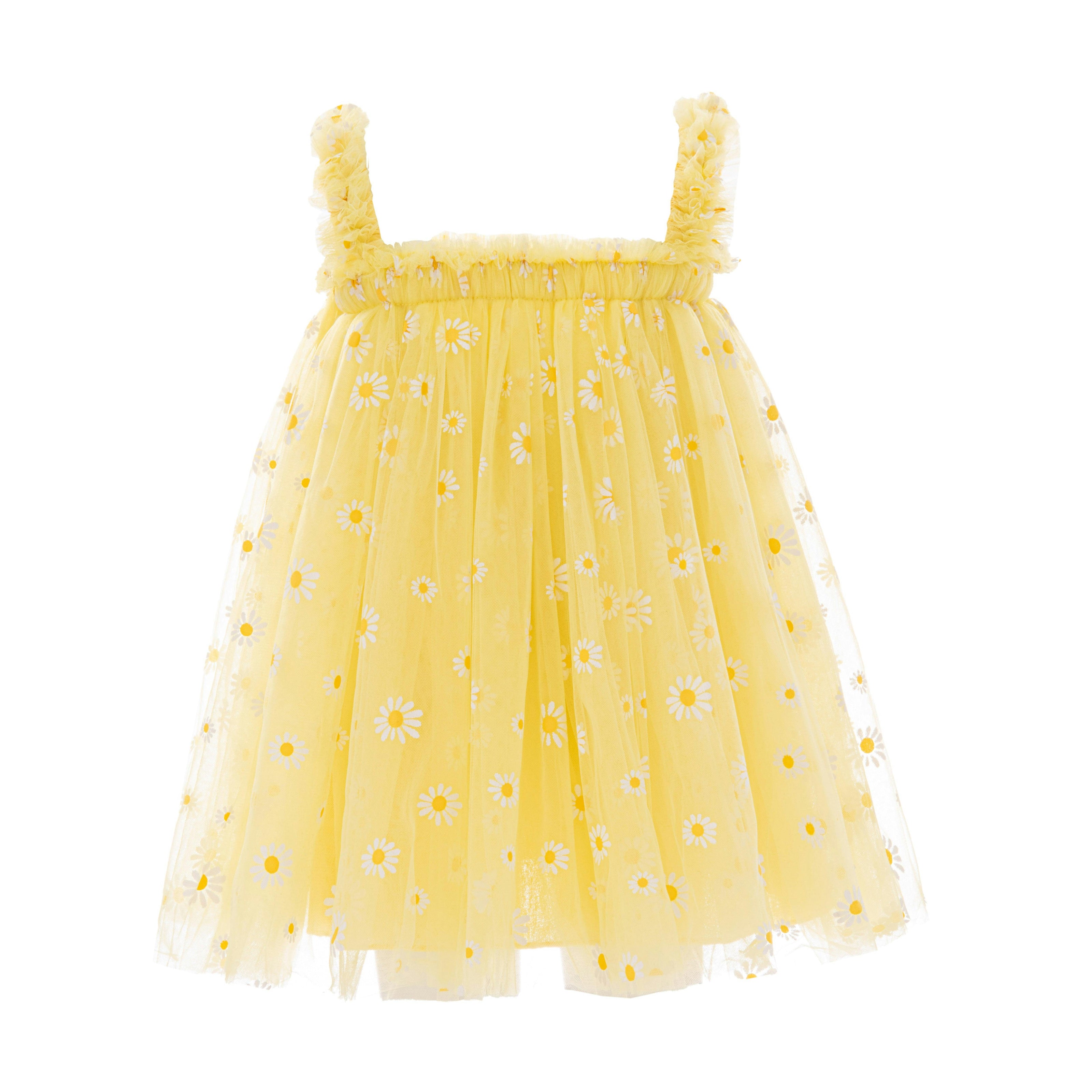 Yellow Solenne Daisy Ruffle Dress