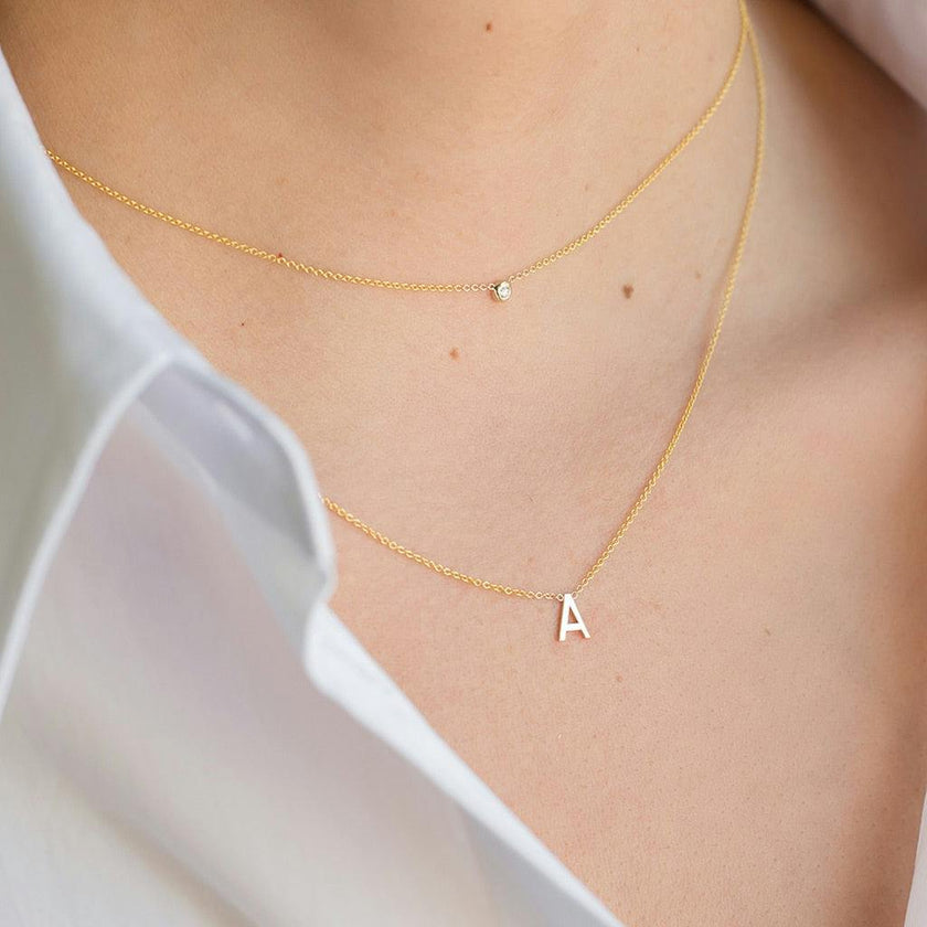 Mini Bezel Diamond Necklace