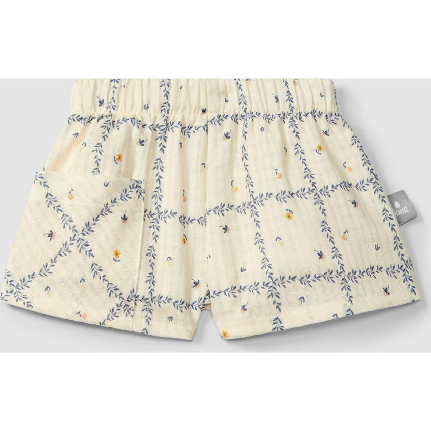 Woven Leaf Print Shorts