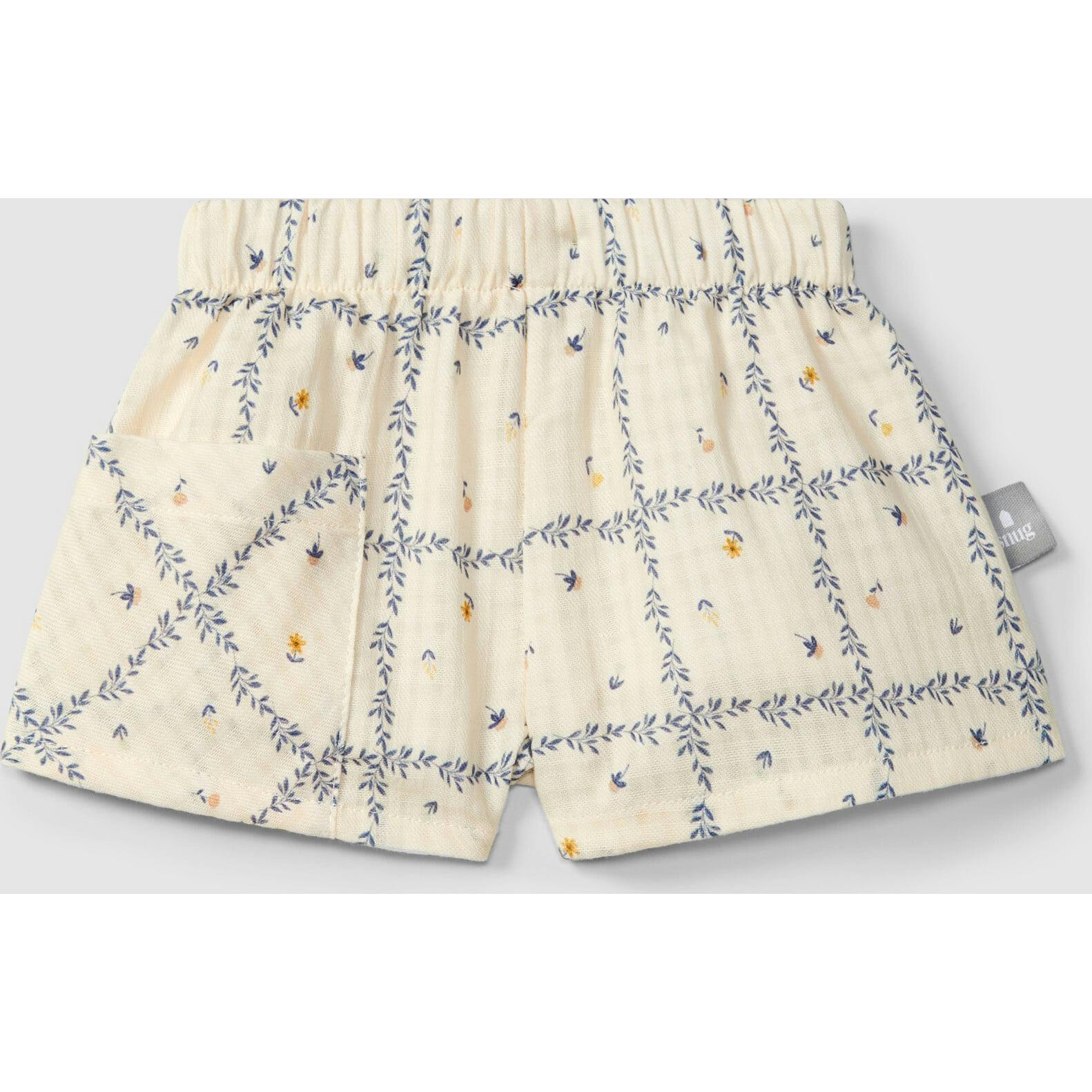 Woven Leaf Print Shorts