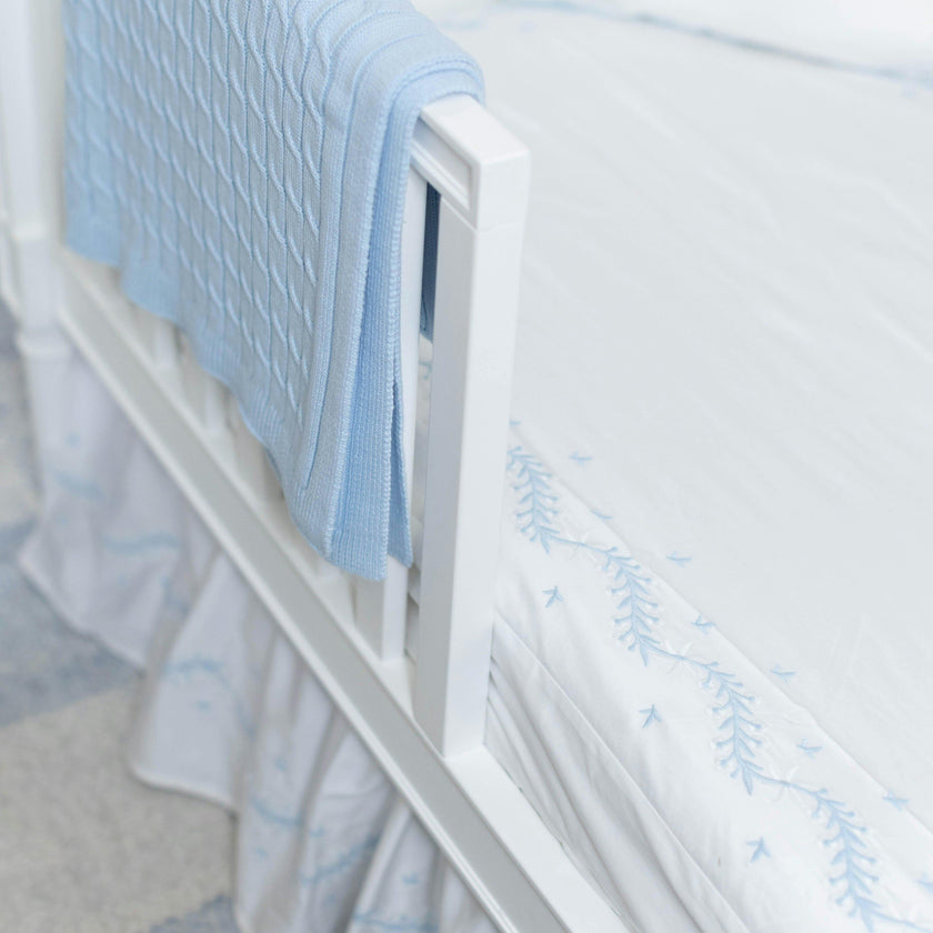 Cable Knit Blanket - Light Blue