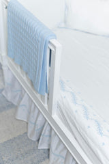 Embroidered Crib Sheet - Sky