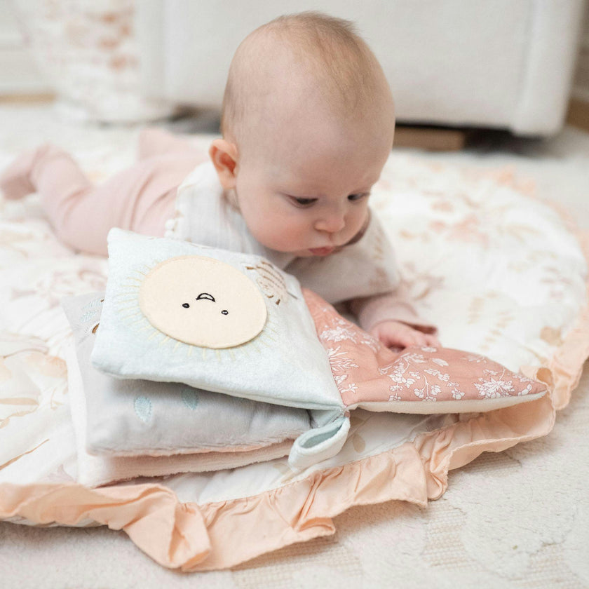 Violet Floral Ruffle Cotton Quilted Baby Play Mat
