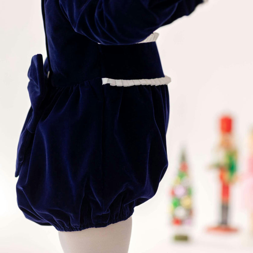 Long Sleeve Grace Bubble in Midnight Blue Velvet