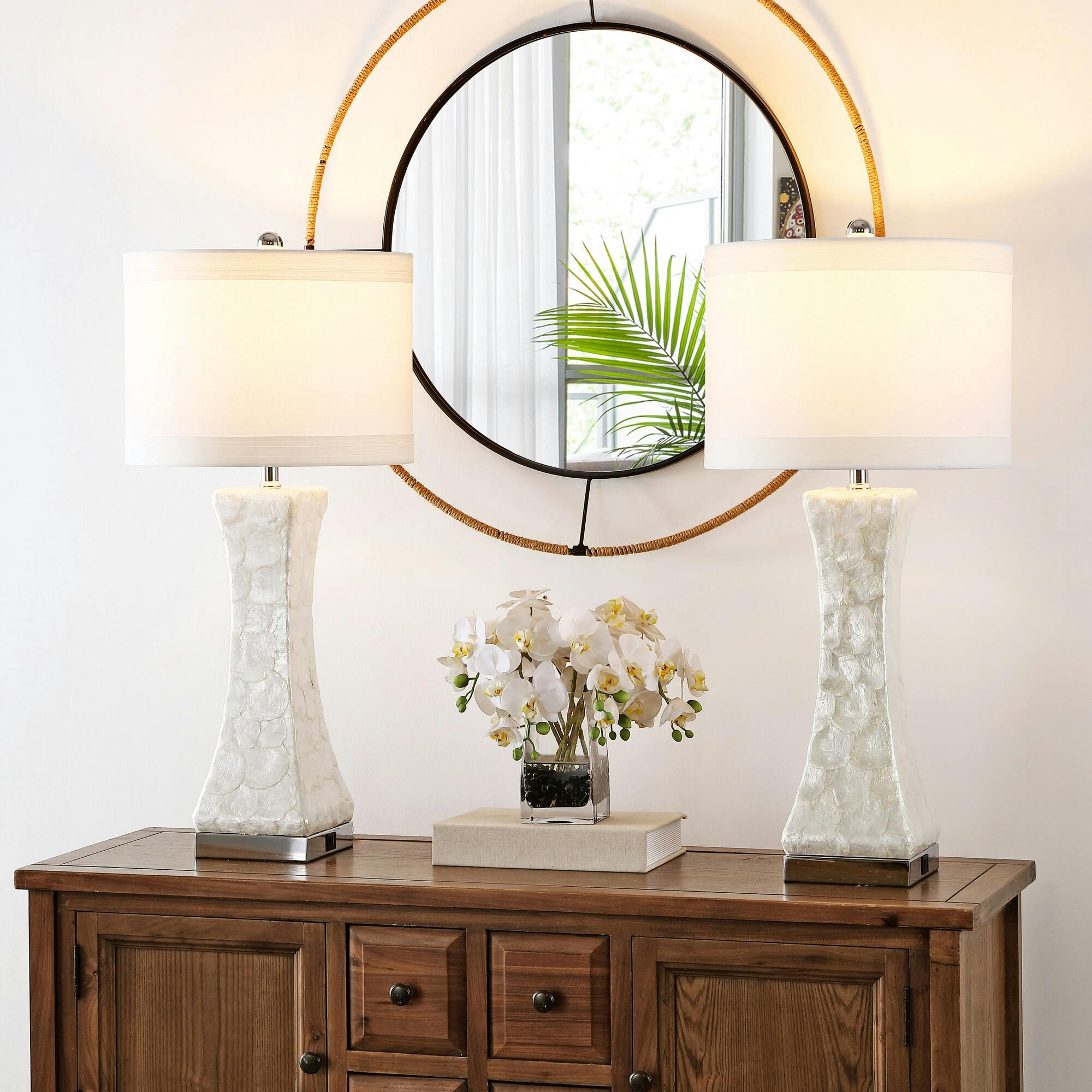 Shelley Concave Lamps With USB Port