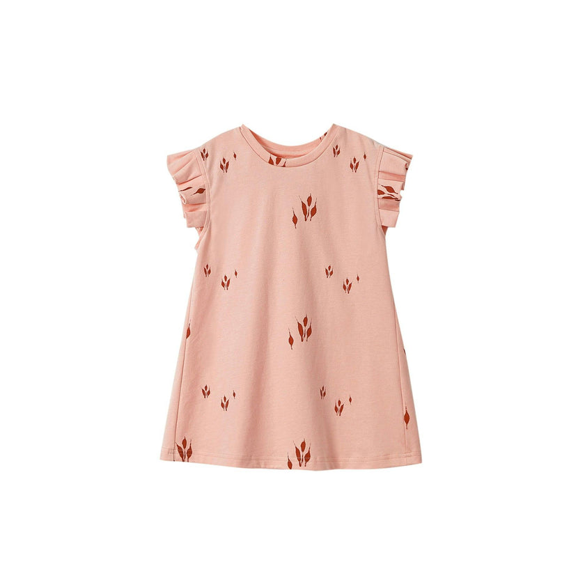 Girls Jersey Box Pleated Sleeve Dress