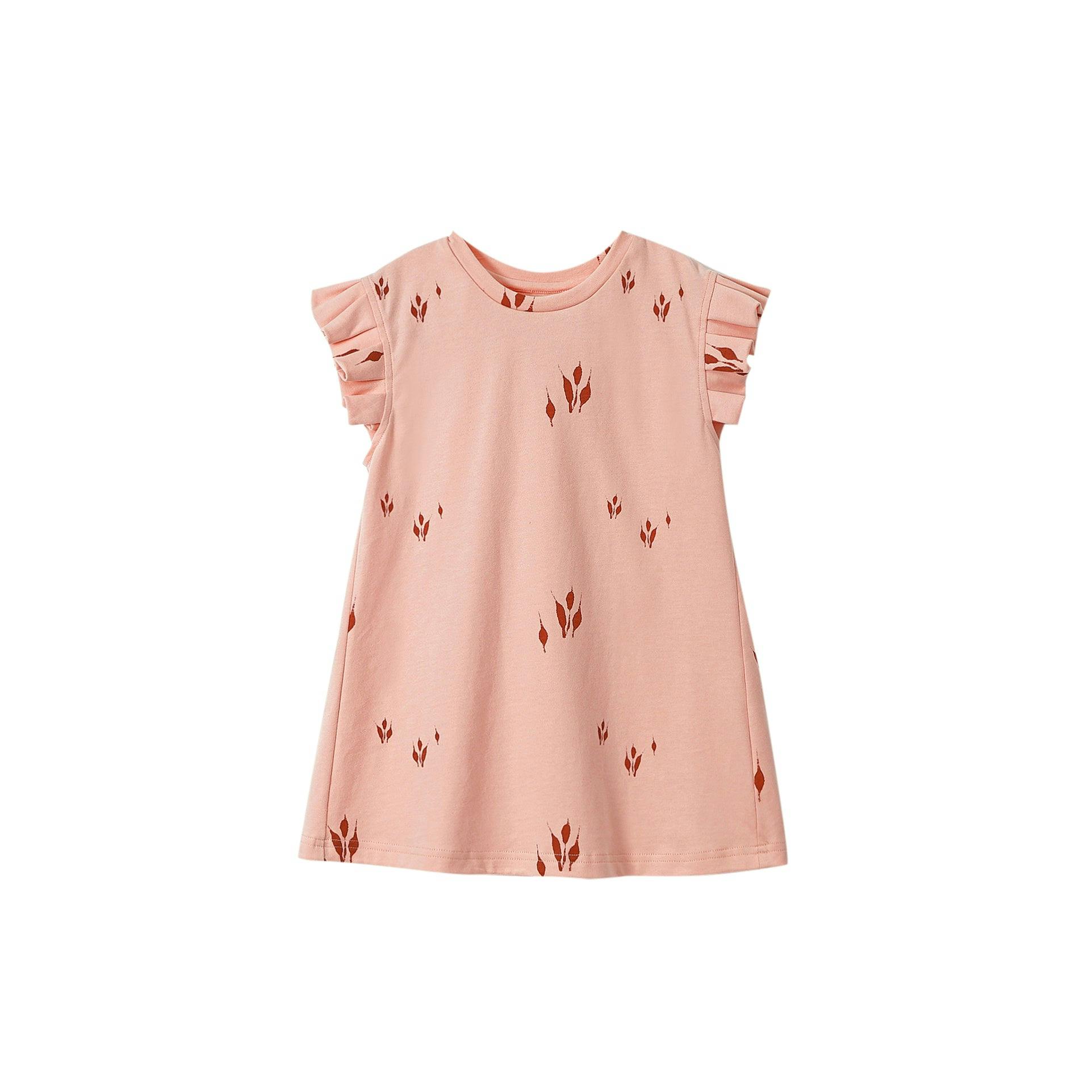 Girls Jersey Box Pleated Sleeve Dress