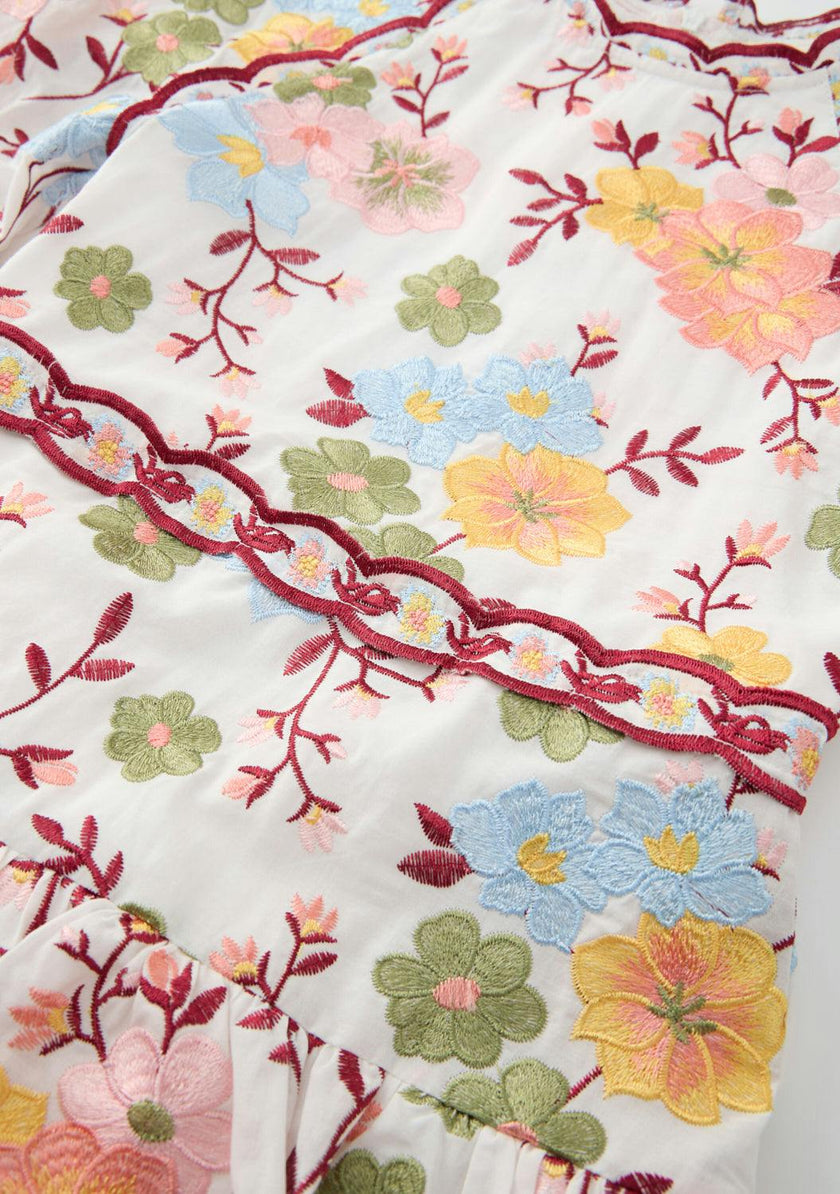 Penelope Cotton Embroidery Mini Dress