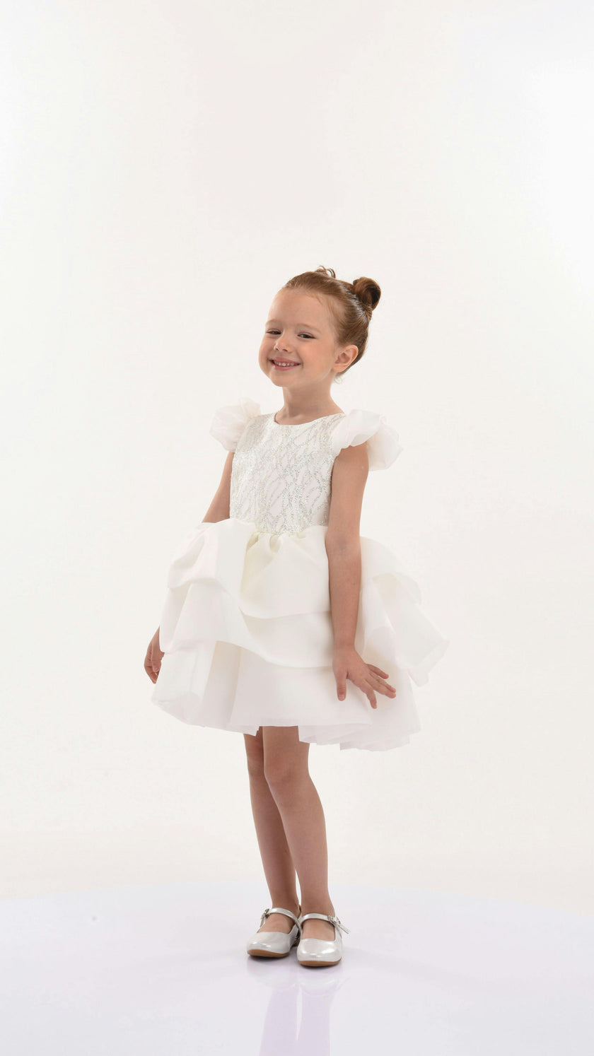White Collina Teacup Ruffle Dress
