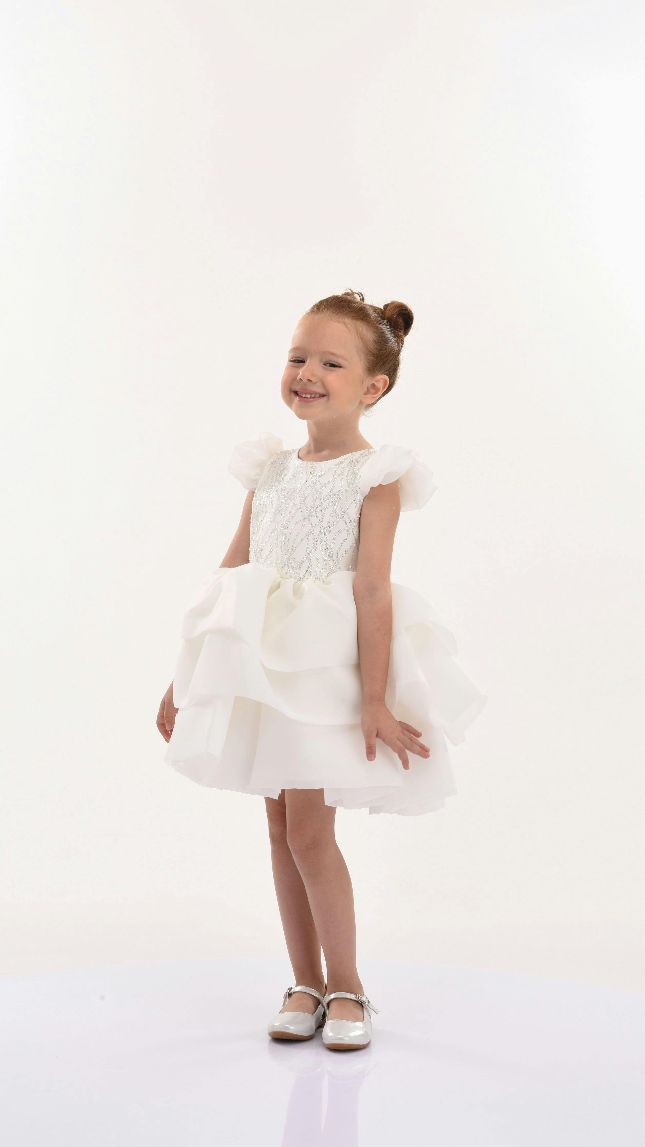 White Collina Teacup Ruffle Dress