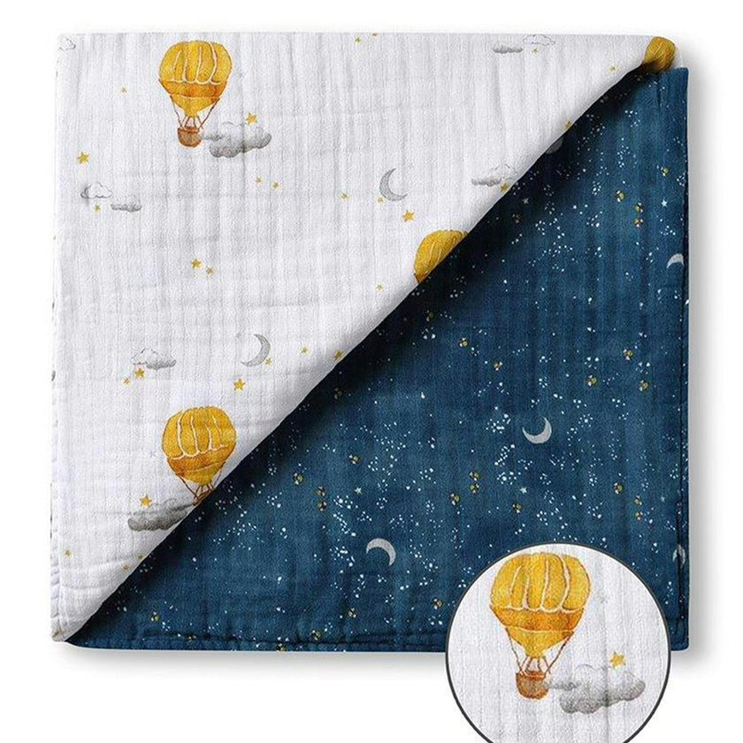 Organic Muslin Four-Layer Reversible Snug Blanket