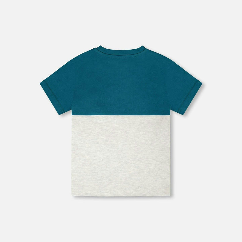 Organic Cotton Colorblock Jersey T-Shirt With Chest Pocket