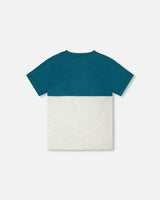 Organic Cotton Colorblock Jersey T-Shirt With Chest Pocket