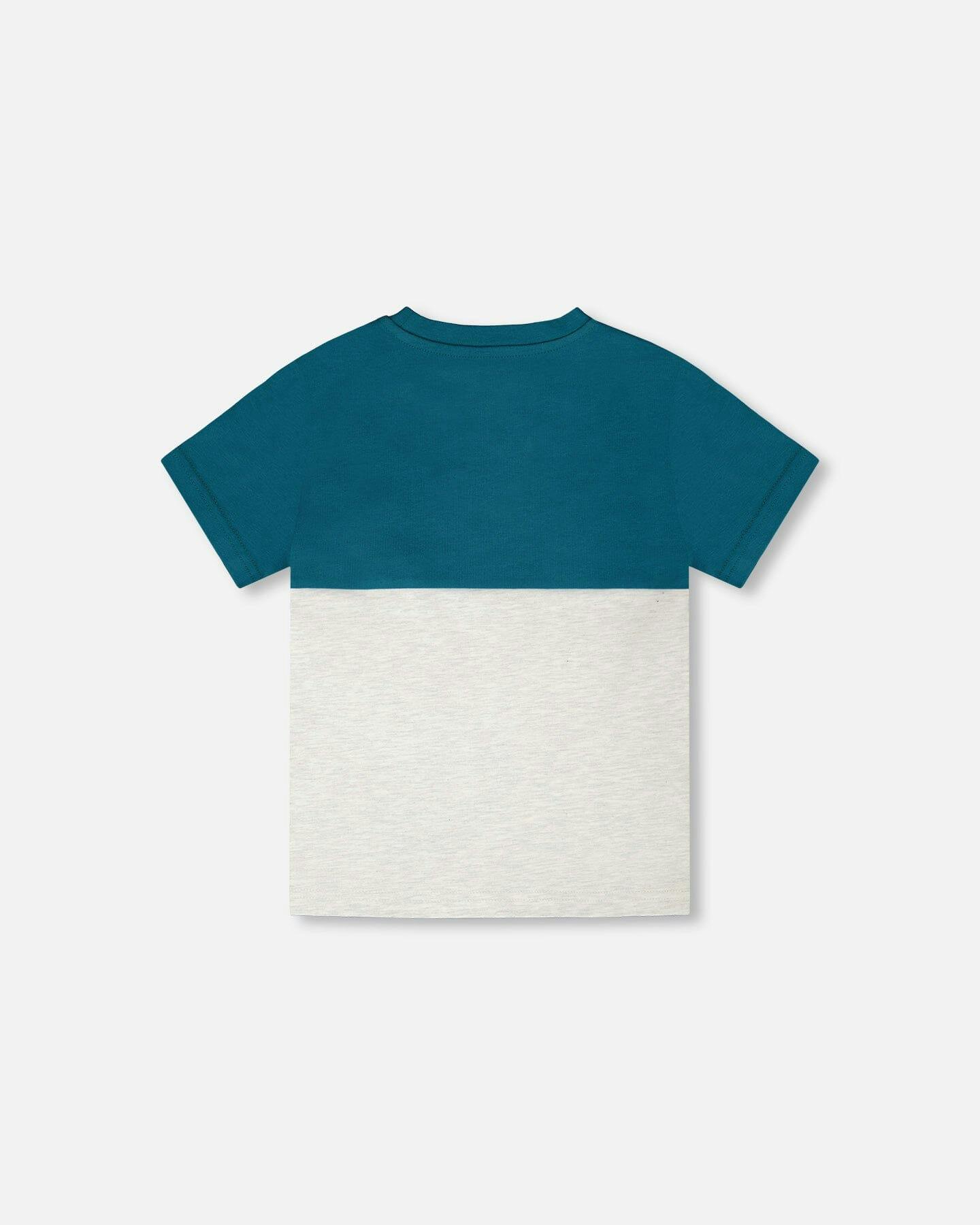 Organic Cotton Colorblock Jersey T-Shirt With Chest Pocket