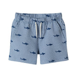 Boys Short Sleeve Cabana Set | Navy Stripe Shark