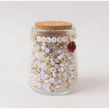 Juliet Floral Gold and White Alphabet Bead DIY Word Bracelt Kit with Red Rose Charm