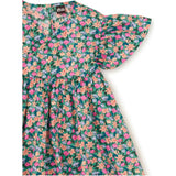 Wrap Neck Flutter Dress, Blue