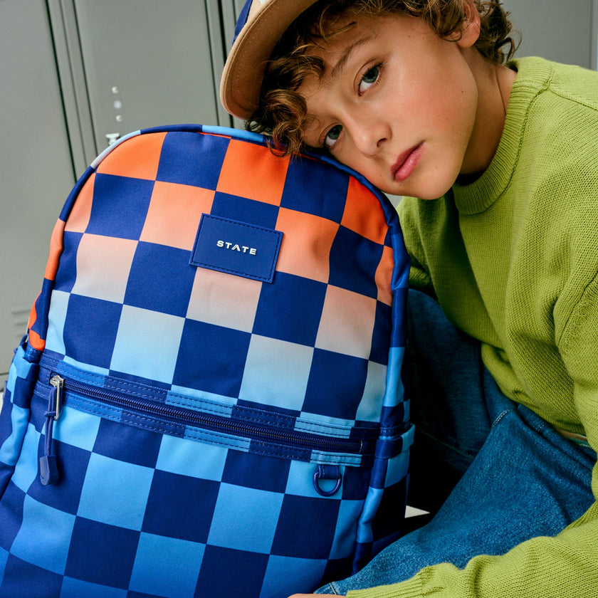 Kane Double Pocket Backpack, Gradient Checkerboard