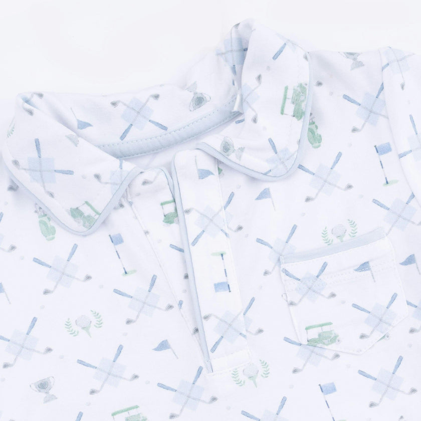 Golf Trellis Blue - Polo with Casual Short