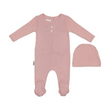 Simple Pointelle Footie and Beanie Set